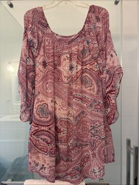 Umgee Pink Paisley Scoop-Neck Tunic